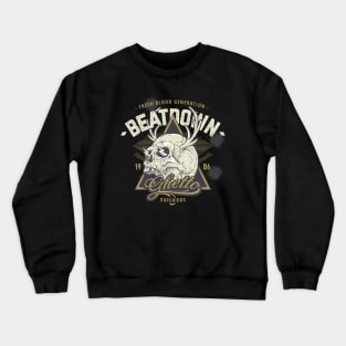 Halloween Skeleton Skull - Beat Down Crewneck Sweatshirt